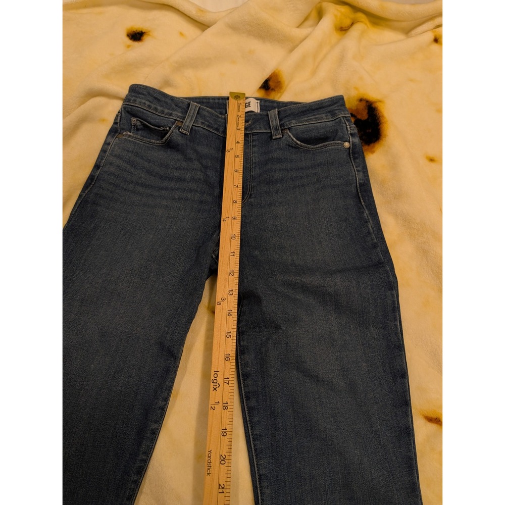 PAIGE Rory Crop Flare Jeans Medium Wash Raw Hem Size 27 - Picture 5 of 14